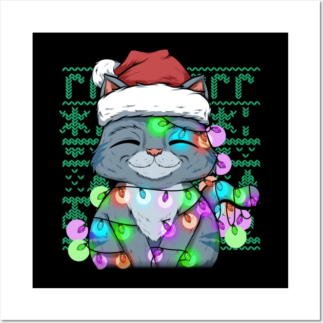cats at christmas funny kittens cute T-Shirt Wall Art by the house of parodies
